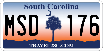 SC license plate MSD176