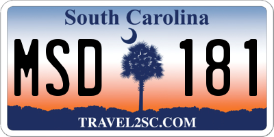 SC license plate MSD181