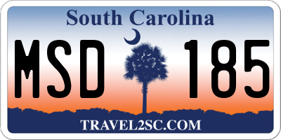 SC license plate MSD185