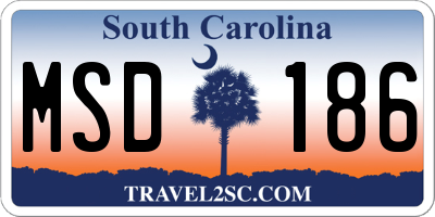 SC license plate MSD186