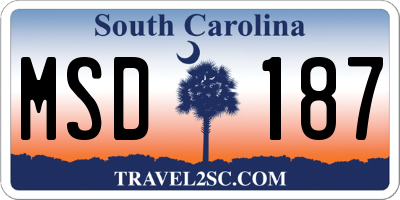 SC license plate MSD187