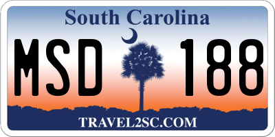 SC license plate MSD188