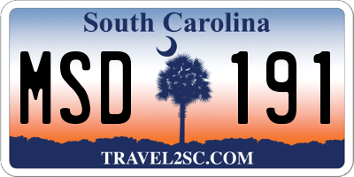 SC license plate MSD191