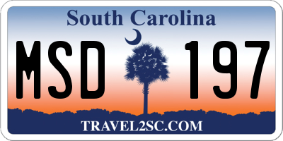 SC license plate MSD197