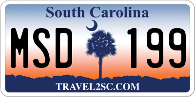 SC license plate MSD199