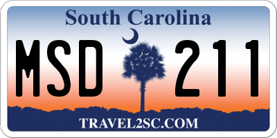 SC license plate MSD211