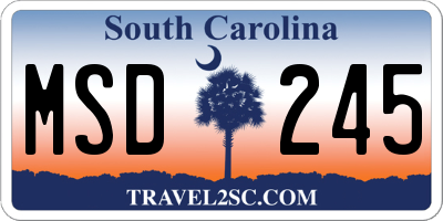 SC license plate MSD245