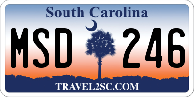SC license plate MSD246