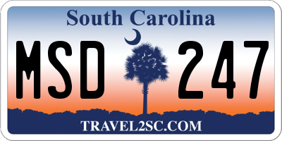 SC license plate MSD247
