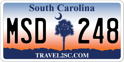 SC license plate MSD248
