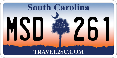 SC license plate MSD261