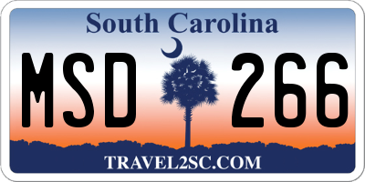 SC license plate MSD266