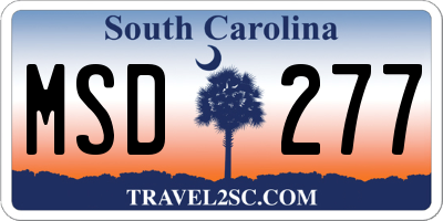 SC license plate MSD277