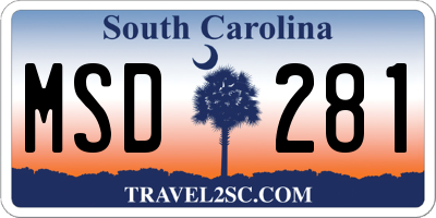 SC license plate MSD281