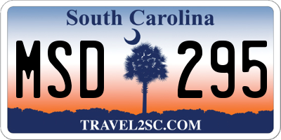 SC license plate MSD295