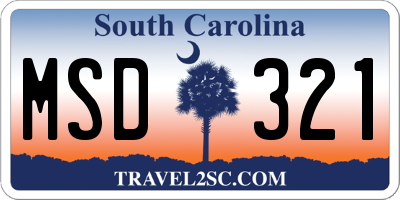 SC license plate MSD321