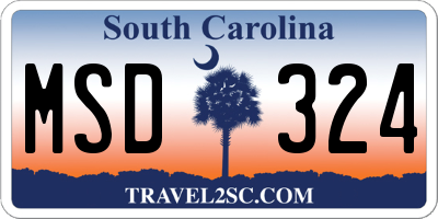 SC license plate MSD324