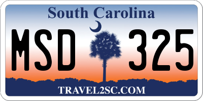 SC license plate MSD325