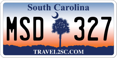SC license plate MSD327