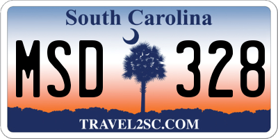 SC license plate MSD328