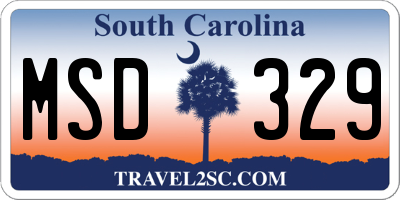 SC license plate MSD329