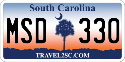 SC license plate MSD330
