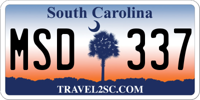 SC license plate MSD337