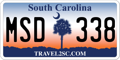 SC license plate MSD338