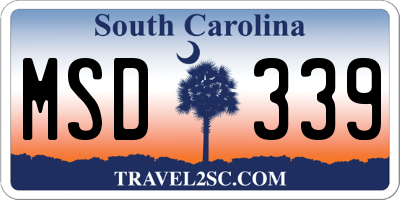 SC license plate MSD339