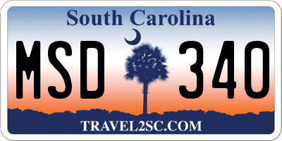 SC license plate MSD340