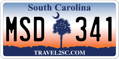 SC license plate MSD341