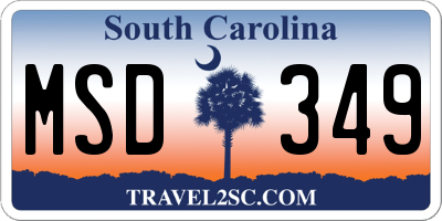 SC license plate MSD349