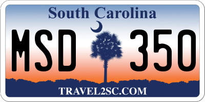 SC license plate MSD350