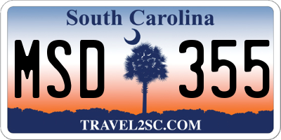 SC license plate MSD355