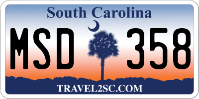SC license plate MSD358