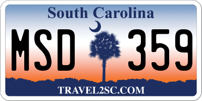 SC license plate MSD359