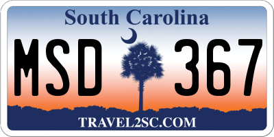 SC license plate MSD367