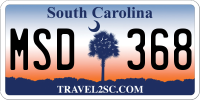 SC license plate MSD368