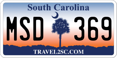 SC license plate MSD369