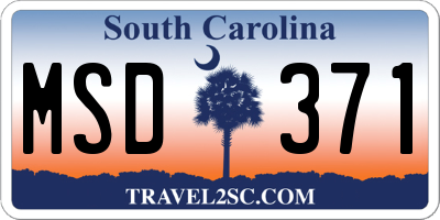 SC license plate MSD371