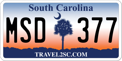 SC license plate MSD377