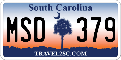 SC license plate MSD379