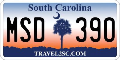 SC license plate MSD390