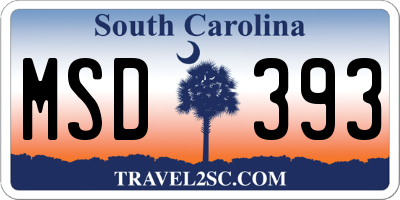 SC license plate MSD393