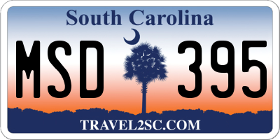 SC license plate MSD395