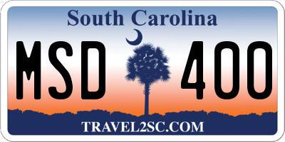SC license plate MSD400