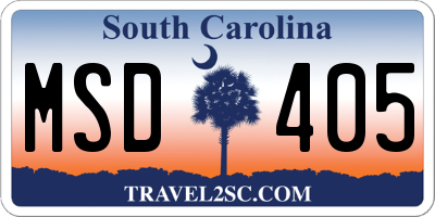 SC license plate MSD405