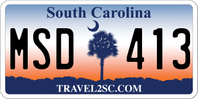 SC license plate MSD413
