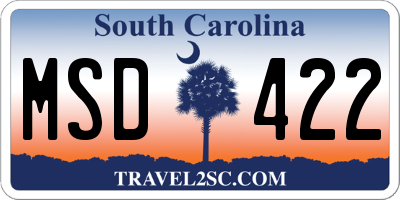 SC license plate MSD422