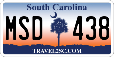 SC license plate MSD438